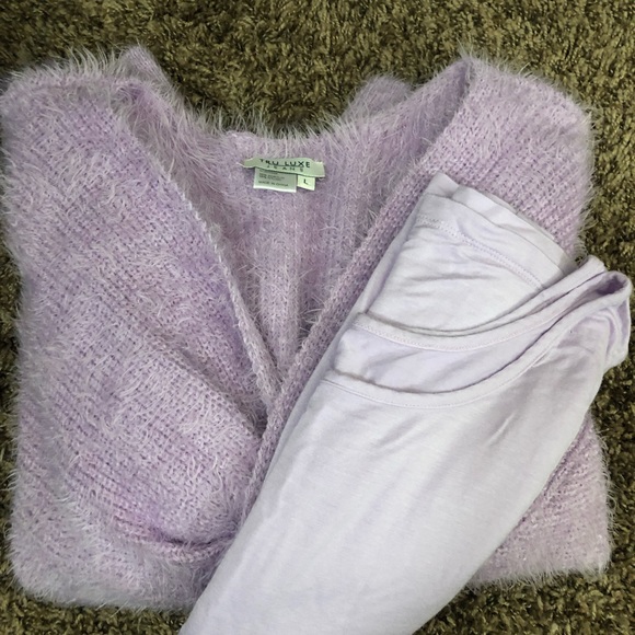 Tru Luxe Jeans Sweaters - Tru Luxe Jeans Lilac Sweater & Tank Set
